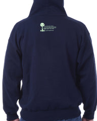 Men's Recycled Hoodie - Navy Blue Pullover - Whale Tail